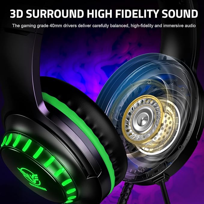 Masacegon Gaming Headset for Gaming |with Noise Canceling Feature